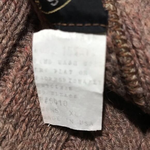 Northern Isles wool leather button up cardigan XL made in USA vintage unisex - Picture 4 of 10